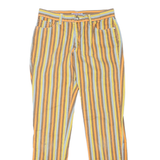 Womens Cotton Blend Slim Stripe Trousers W30 L29 Colourful Zip Closure Casual
