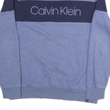 CALVIN KLEIN JEANS Mens Blue Navy Cotton Blend Crew Neck Sweatshirt M Casual