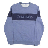 CALVIN KLEIN JEANS Mens Blue Navy Cotton Blend Crew Neck Sweatshirt M Casual