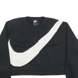 NIKE Womens Black Crop Sweatshirt XL Cotton Blend Crew Neck Casual Wear
