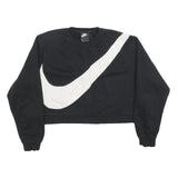 NIKE Womens Black Crop Sweatshirt XL Cotton Blend Crew Neck Casual Wear