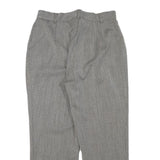 Womens Grey Relaxed Wool Blend Straight Leg Trousers W29 L24 Smart Classic