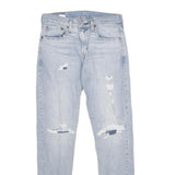 LEVI'S 512 Tapered Mens Jeans Blue Slim Tapered Denim Light W29 L32 Distressed