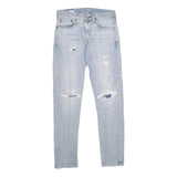 LEVI'S 512 Tapered Mens Jeans Blue Slim Tapered Denim Light W29 L32 Distressed