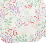 ZARA Womens White Printed Shirt Long Sleeve Collared L Cotton Blend Casual