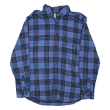LL BEAN Mens Blue & Black Check Shirt L Cotton Classic Button Down