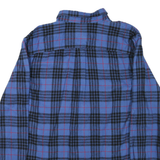 LL BEAN Mens Blue & Black Check Shirt L Cotton Classic Button Down