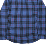 LL BEAN Mens Blue & Black Check Shirt L Cotton Classic Button Down