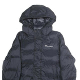 CHAMPION Mens Black Zip Up Puffer Jacket M Polyester Blend