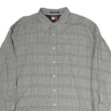 TOMMY HILFIGER Mens Grey Check Shirt 2XL Classic Cotton Button Down