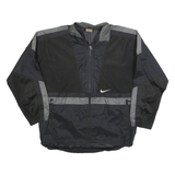 NIKE Womens Black & Grey Lightweight Polyester Blend Zip Jacket S Sporty Casual