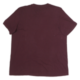 ADIDAS Mens Maroon Cotton Graphic T-Shirt L Short Sleeve Crew Neck Logo Print