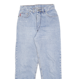 Light Blue Womens Relaxed Fit Straight Cotton Jeans W26 L27 Classic Style