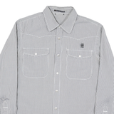 G-STAR Mens Black & White Checked Shirt M Button Down Cotton Blend Casual