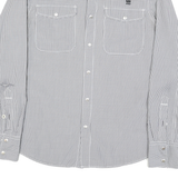 G-STAR Mens Black & White Checked Shirt M Button Down Cotton Blend Casual