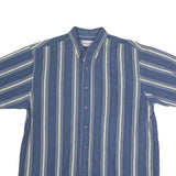 WILLOW BAY Mens Blue & White Striped Shirt L Button-Down Collar Cotton Casual