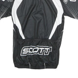 SCOTT Mens Black & White Graphic Jersey M Short Sleeve Zip Neck Cycling T-Shirt