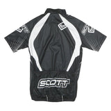 SCOTT Mens Black & White Graphic Jersey M Short Sleeve Zip Neck Cycling T-Shirt