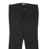 DICKIES Womens Cotton Blend Black Regular Fit Straight Leg Trousers W32 L25