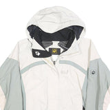 JACK WOLFSKIN Womens White & Grey Outdoor Jacket M Polyester Zip Hooded