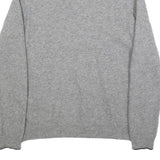 TIMBERLAND Mens Grey Jumper Plain Crew Neck Basic Knit L Wool Blend Casual