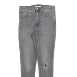 LEVI'S Womens Slim Fit Skinny Jeans Grey Denim W28 L28 Cotton Blend Zip