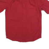 WRANGLER Mens Red Short Sleeve Cotton Blend Shirt M Casual Button Front