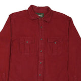 EDDIE BAUER Mens Red Cotton Blend Shirt L Button Pockets Casual Long Sleeve