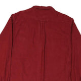 EDDIE BAUER Mens Red Cotton Blend Shirt L Button Pockets Casual Long Sleeve