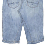 S.OLIVER Mens Shorts Blue Denim L W38 Casual Cotton Blend Regular Fit Zip Pocket