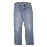 LEVI'S Mens Blue Regular Fit Straight Denim Light W32 L32 Button Cotton Blend