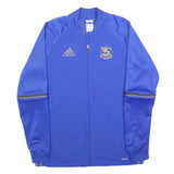 ADIDAS Mens Blue Soccer Club Jacket M Polyester Blend Plain Zip Sports Training