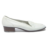 BALLY Womens Leather White Low Heel Shoes UK 5 Classic Elegant Stylish