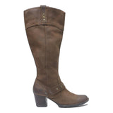 BORN Womens Brown Leather Mid Calf Block Heel Boots UK 5 Casual Stylish