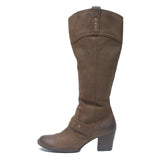 BORN Womens Brown Leather Mid Calf Block Heel Boots UK 5 Casual Stylish