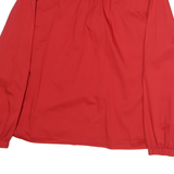TOMMY HILFIGER Womens Red Cotton Top Long Sleeve Round Neck S Zip Front Detail