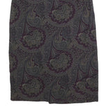 TALBOTS Womens Purple Paisley Wool Midi Pencil Skirt Size S Classic Design