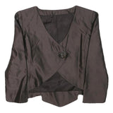 STETTLER AND CO Womens Brown Button Jacket S Polyester Blend Tailored