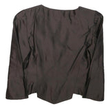 STETTLER AND CO Womens Brown Button Jacket S Polyester Blend Tailored