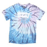 LEVI'S Mens Blue & Purple Tie Dye Graphic T-Shirt M Short Sleeve Crew Neck