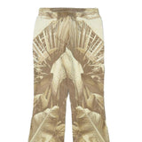 SAYYES Womens Jeans Beige Cotton Blend Regular Fit Flared W27 L30 Printed