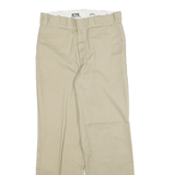 DICKIES Mens Cotton Blend Beige Regular Fit Straight Leg Trousers W28 L28