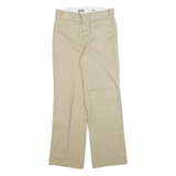 DICKIES Mens Cotton Blend Beige Regular Fit Straight Leg Trousers W28 L28
