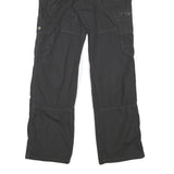Womens Black Relaxed Cargo Trousers W30 L31 Cotton Blend Zip Pockets Casual