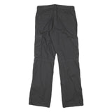 Womens Black Relaxed Cargo Trousers W30 L31 Cotton Blend Zip Pockets Casual