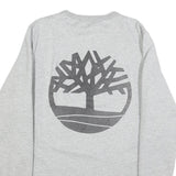 TIMBERLAND Mens Grey Sweatshirt L Crew Neck Cotton Blend Pullover Logo