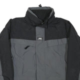 HELLY HANSEN Mens Black & Grey Outdoor Jacket XS Polyester Blend Plain Zip