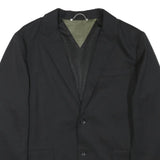 DIESEL Mens Black Wool Blend Classic Jacket M Woven Button Closure Tailored