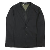 DIESEL Mens Black Wool Blend Classic Jacket M Woven Button Closure Tailored