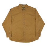 CLUB ROON Mens Brown Plain Shirt XL Button-Down Collar Cotton Blend